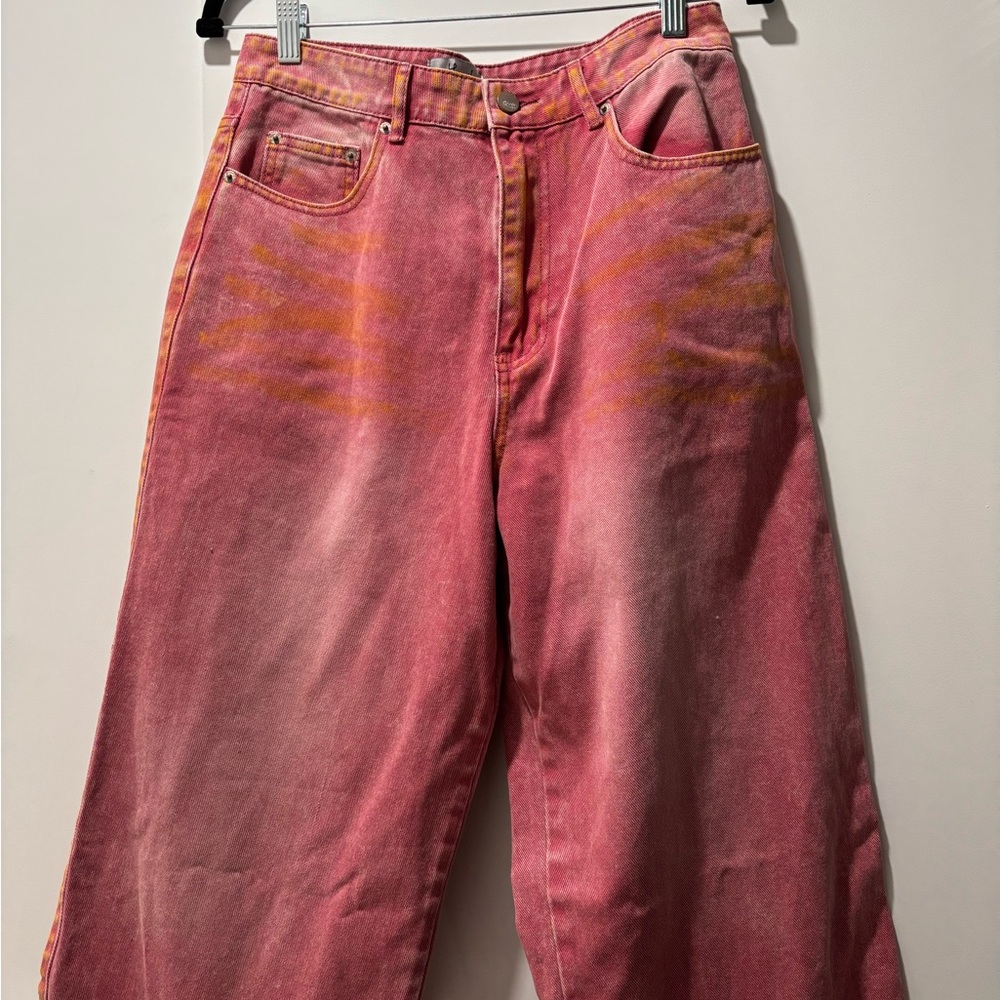 Hanifa Astrid acid Pink and Orange Jeans
